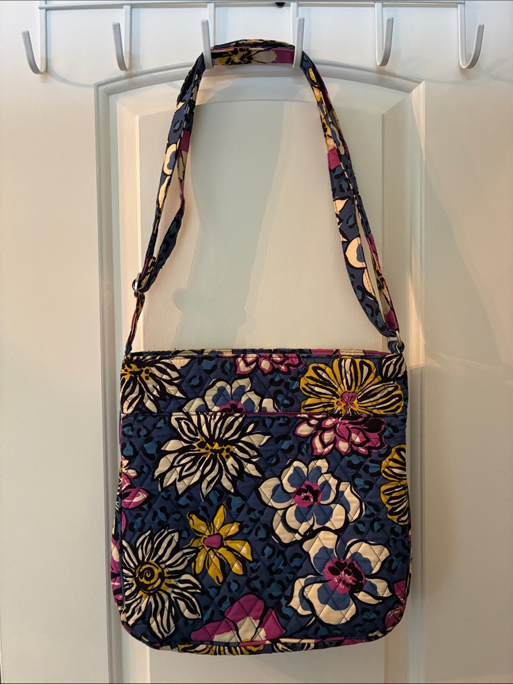 Vera Bradley Navy Floral Quilted Crossbody with Pink & Cream Accents - Picture 3 of 8